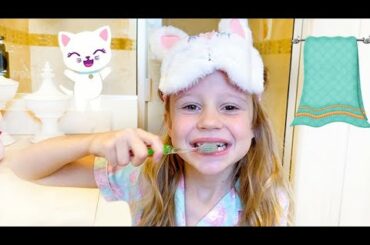 Nastya and her usual school day with morning routing