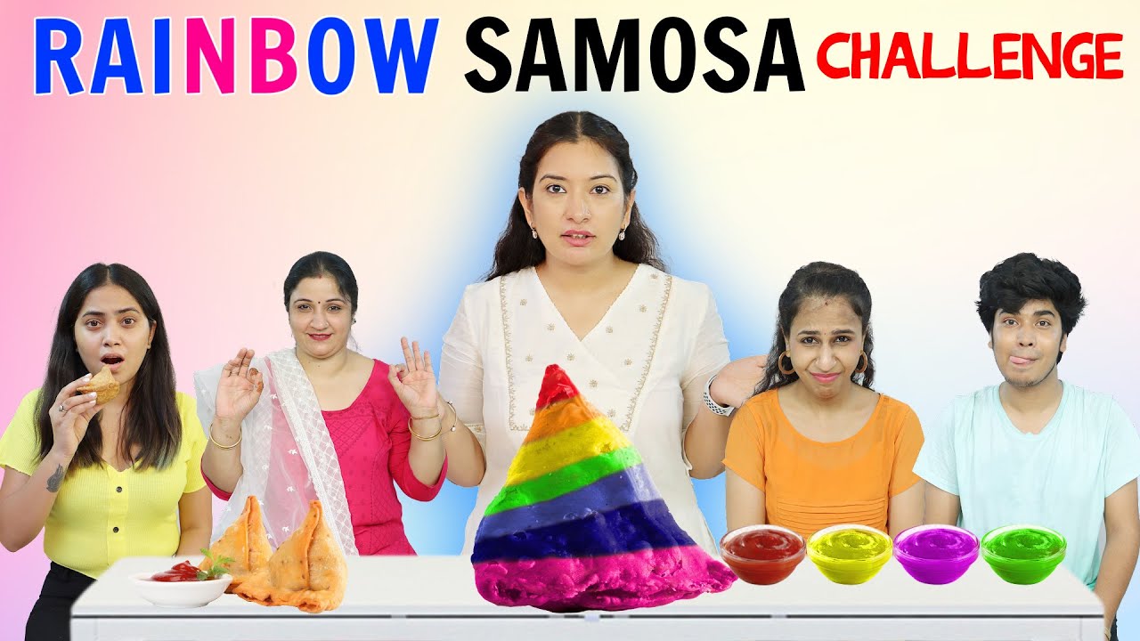 RAINBOW SAMOSA Eating Challenge | CookWithNisha RAINBOW SAMOSA Eating Challenge | CookWithNisha