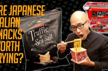 Trying Japanese Italian Food | Calbee Truffle Chips & Nissin NuPasta Bolognese