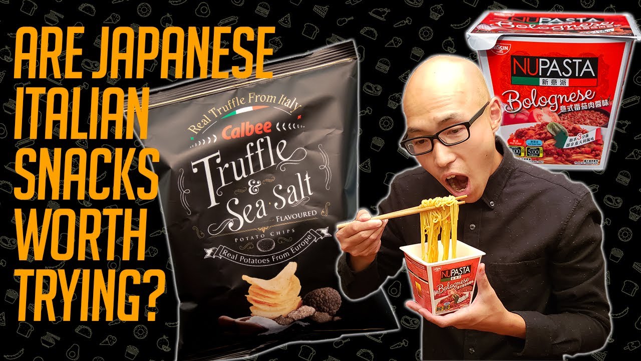 Trying Japanese Italian Food | Calbee Truffle Chips & Nissin NuPasta Bolognese Trying Japanese Italian Food | Calbee Truffle Chips & Nissin NuPasta Bolognese