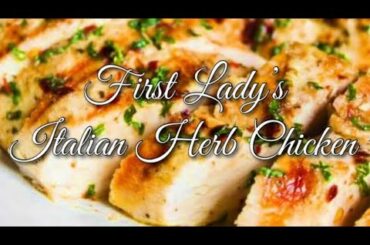 Baked Italian Herb Chicken & Potatoes with Black Eyed Peas | COOKING WITH THE FIRST LADY