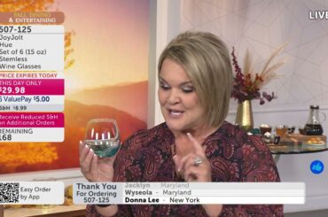 JoyJolt Hue Set of 6 (15 oz) Stemless Wine Glasses | JoyJolt Glassware Collection | ShopHQ | 2021