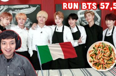 BTS cook Italian Food! - Run BTS 57 58 Reaction