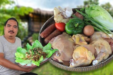 Cooking fried Chicken breath with vegetarian Italian Style