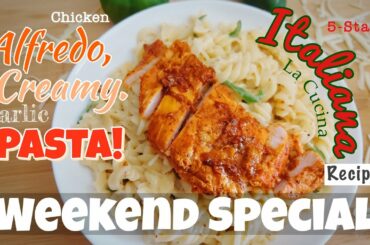 Chicken Alfredo Creamy Garlic Pasta - Italian Food at Home - by What A Recipe