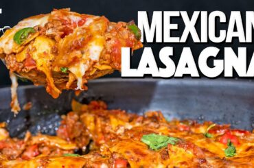 SPICY, CHEESY & INSANELY EASY TO MAKE MEXICAN LASAGNA | SAM THE COOKING GUY