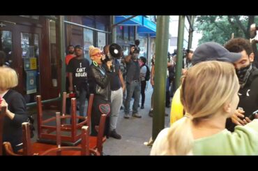 BLM protest in front of Carmines Restaurant, NYC