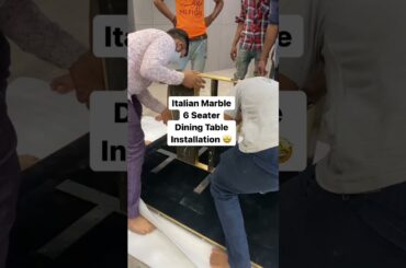 italian marble top 6 seater dining set | luxury dining set #shorts #dining