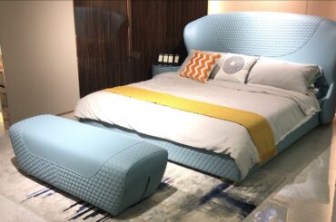 modern Italian design light luxury showroom video living room sofa, bedroom bed