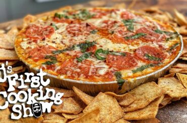 GAME DAY PIZZA DIP | Cj's First Cooking Show | Blackstone Griddles