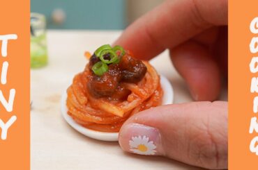 So Tasty Mini Spaghetti and Meatballs  ASMR Miniature Cooking Food Sounds #Shorts