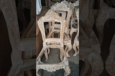Teak Wood Dining Chair Golden Deco Polish work in Progress