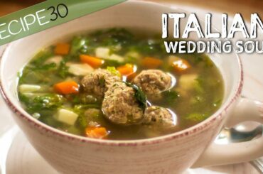 Italian Wedding Soup with Cheesy Meatballs