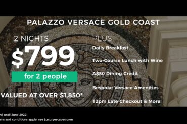 Five-Star  Palazzo Versace Gold Coast Luxury with Award-Winning Dining