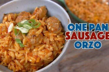 One Pan Sausage and Orzo Recipe - Glen And Friends Cooking - One Pot pasta
