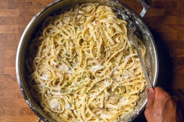 Vegan Fettuccine Alfredo (ASMR Cooking)