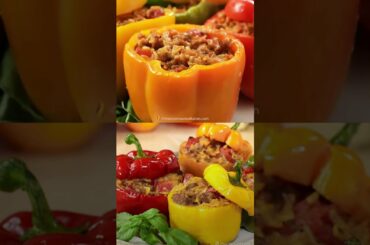 Super Cheesy Italian Stuffed Peppers #shorts