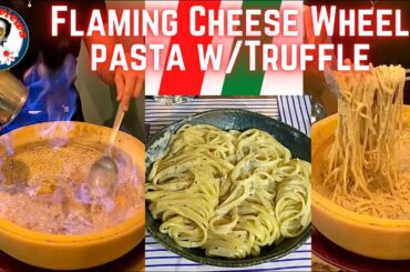 Italian Pasta in #Flaming Cheese Wheel #shorts