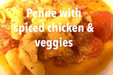 Mouth watering Penne with spiced chicken & veggies #penne #italian #improvisation #foodie #cooking