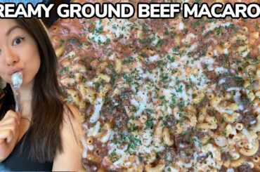 Creamy Ground Beef Macaroni Recipe for National Pasta Day! | Rack of Lam