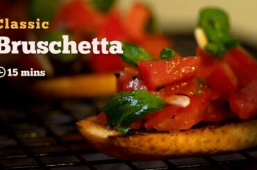 Classic Bruschetta | Tomato Basil Bruschetta | Italian starter | Quick & Easy Appetizer | Cookd