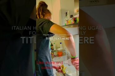 Italian husband  cooking ugali for a Kenyan family based in italy