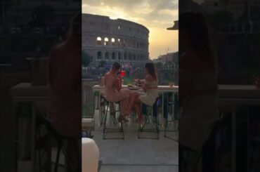 A wonderful dinner view at the Colosseum, Rome | IG: thecourtrome #italy #sunset #shorts