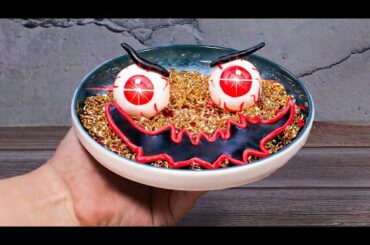 Halloween 2021 - How to Make Italian Spaghetti Sauce with Meatballs Eye - Stop motion cooking & Asmr