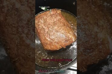 Meat With Good Wine #porkloin #foodlover #italianfood #meat #winelover #cooking #shorts  #redwine