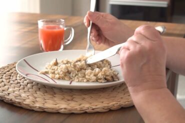 Cooking home meals like Risotto with mushrooms and spending all day at home in Germany