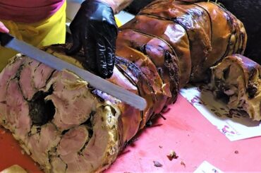 World Street Food in Italy. Smoked Pork, Burgers, Picanha, Roasted Pork, Kurtos, Poffertjies