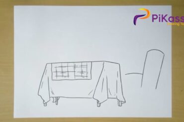 How to Draw Cartoon Italian Restaurant Furniture Set