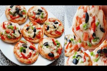 Mini Pizza Recipe  | Mini Pizza Bites | MINI PIZZA ON TAWA |  Vegetable Mini pizza for kids |