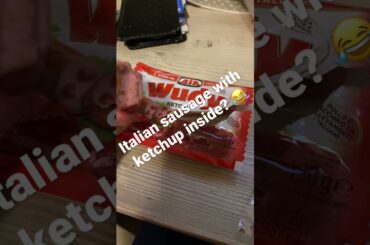 Italian sausage with ketchup sauce inside #shorts #italy #italianfood #food #foodie #foodlover