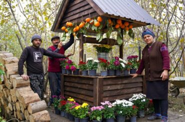 Making a Decorative Wood Well and Cooking Steaks on a Stone Grill