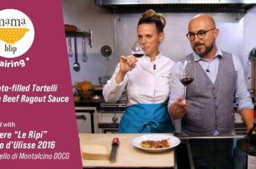 15 Minute Italian Dinner Recipe | Tortelli with Beef Ragout Sauce paired with Podere Le Ripi