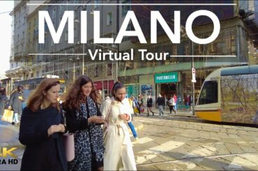 Walking in Milan from Via Brisa to Via Torino | Italian Food Tour November 2021 (4K 60fps)
