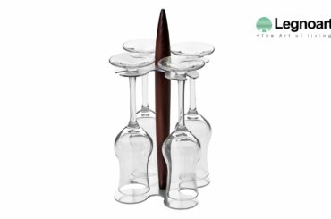 GRAPPA - Grappa Glass Holder in Aluminium and Ash Wood with Four Liquor Glasses