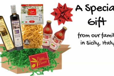 Italian Gift Basket made from organic ingredients grown locally in Sicily, Italy.