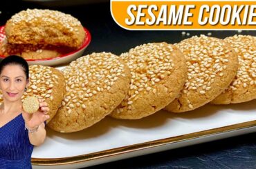 Sesame Cookies | Biscotti Regina - Eggless Italian Sesame Cookies Recipe | Til Chikki