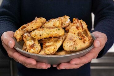 I marinated these Chicken Wings in parmesan Cheese -- The results blew my mind!