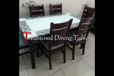 Wooden Dining Table With Marble Top || Dining Table furniture vadodara Bajaj EMI available 2022