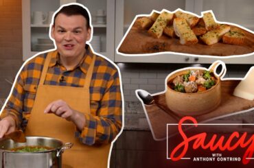 Soup’s On! Get Cozy With A Classic Italian Wedding Soup And Buttery Garlic Bread | Saucy