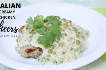 Italian Creamy Sauce Chicken Easy Recipe/Green peas creamy sauce/how to make recipe