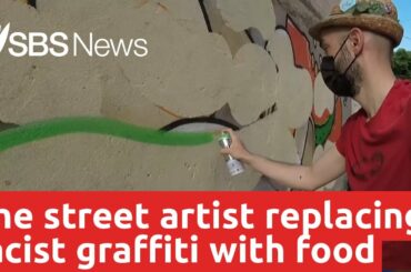 Meet 'Cibo', the Italian street artist replacing racist graffiti with food | SBS News