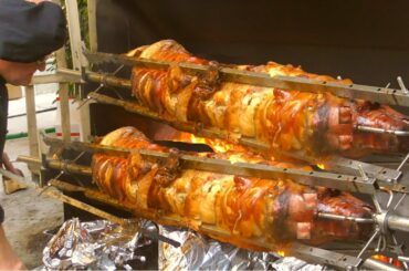 Italy Street Food. Roasting Biggest 2 Pigs Ever, Huge Grills of Skewers, Paella and more Food