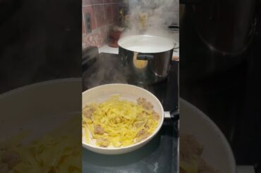 Easy Italian Cooking “Egg Fettuccine broccoli rabe & sausage” In minutes