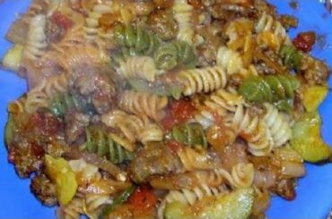 Rotini with Italian sausage. Video recipe