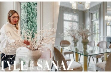 HOW TO DESIGN A FORMAL DINING ROOM | MODERN GLASS TOP DINING TABLE | TABLETOP CENTERPIECE IDEAS