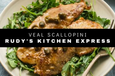 Veal Scallopini with Mushrooms, Garlic and White Wine with Rudy's Kitchen Express